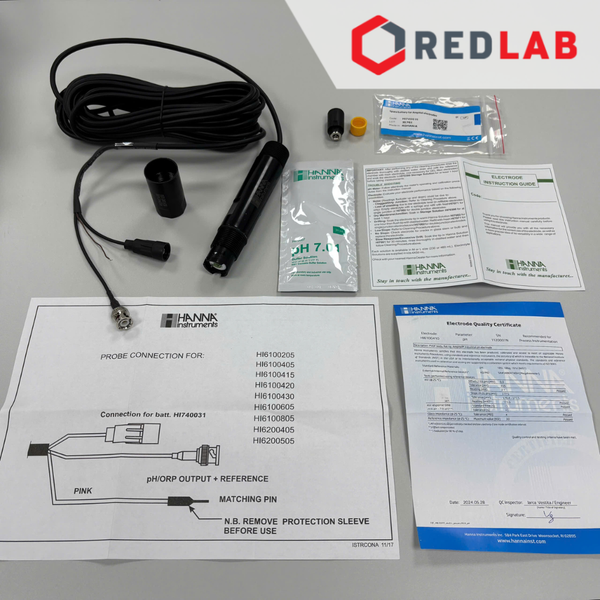 Điện Cực pH Phẳng Đo Online Dùng Pin Với Dây Cáp 10m Hanna HI6100410, giá tốt, có VAT