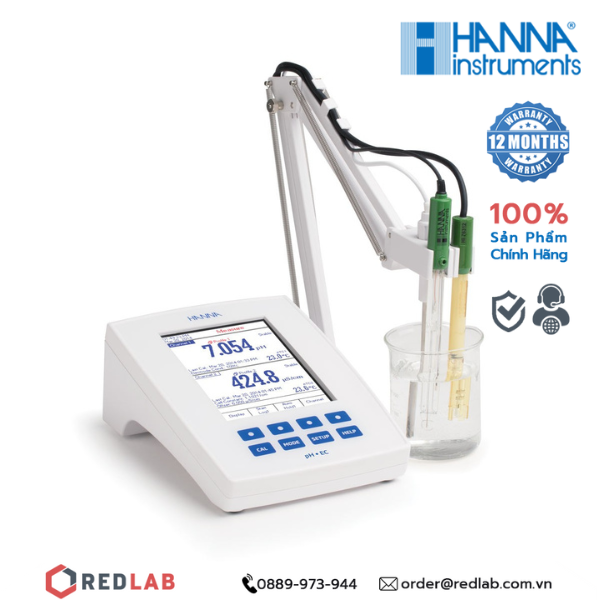 Máy đo pH để bàn Hanna HI5521-02/ Máy Đo pH/ORP Và EC/TDS/Độ Mặn/Trở Kháng Để Bàn HI5521-02