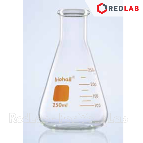 Bình tam giác miệng hẹp BIOHALL 125 150 250 300 500 1000 ml, bình nón - bình erlen MH, mark trắng, có VAT