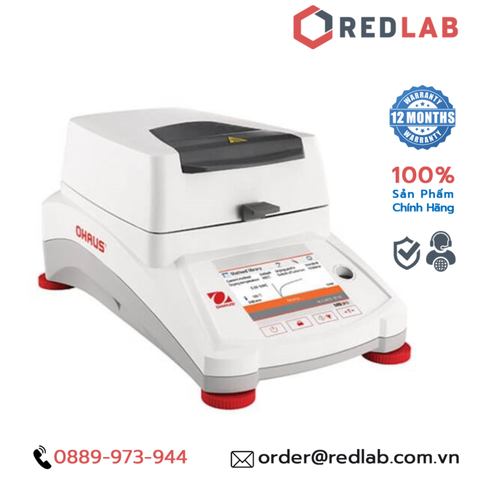 Cân sấy ẩm (xác định độ ẩm) 90g / 0.001g / 0.02% / max 200°C OHAUS MB90, màn hình màu cảm ứng, có VAT - redlab