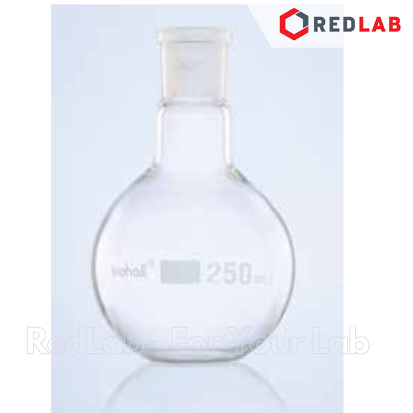 Bình cầu đáy tròn 1 cổ nhám BIOHALL 25 50 100 250 500 ml 1L 2L 3L 5L 10L 20L - 14/23 19/26 24/29 29/32 34/35 45/40 55/44, mark trắng, có VAT