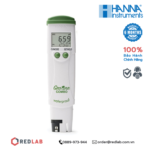 Bút đo độ pH/đo độ EC/đo độ TDS GROLINE thử nước sạch trong thủy canh Hanna HI98131, giá tốt, có VAT