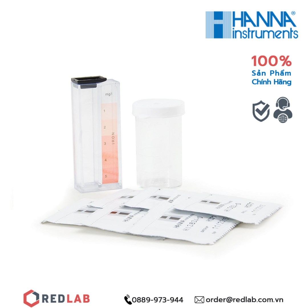 Bộ Kiểm Tra Sắt (Fe²⁺ & Fe³⁺) Thang Thấp Hanna HI3834 và gói thử Sắt HI3834-050