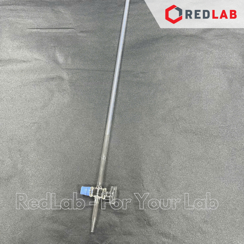 Buret trắng khóa thủy tinh DURAN Class AS 10 25 50 100 ml, dùng trong thí nghiệm chuẩn độ, có VAT