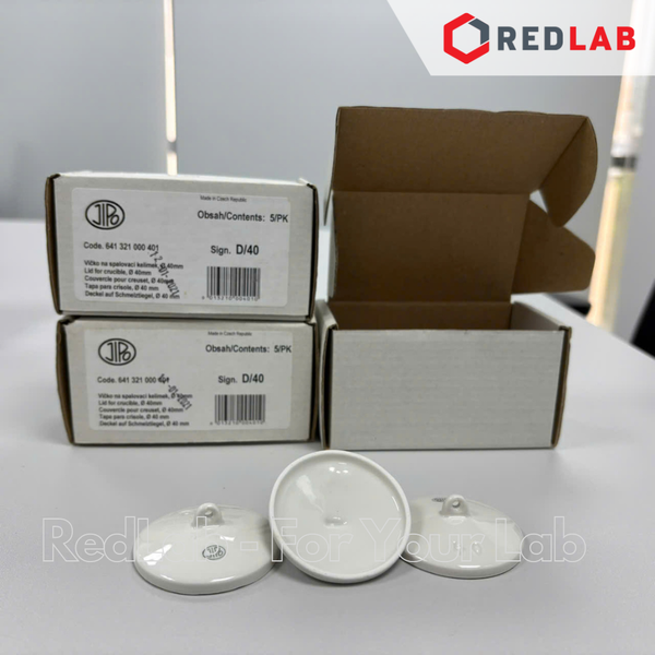 Chén nung sứ JIPO Czech 15 20 30 45 50 80 72 120 200 ml / Nắp D 30 40 45 60 70 mm, Porcelain Combustion Crucible, có VAT