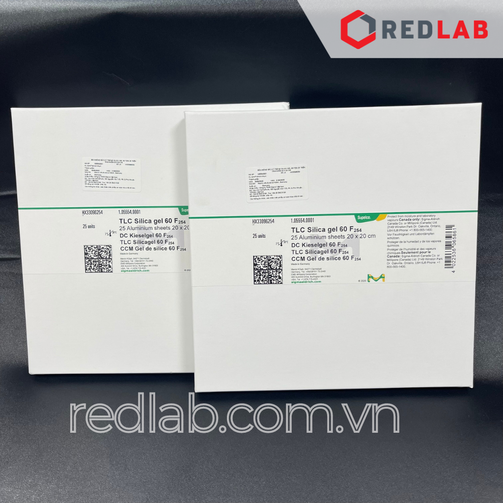 [Hộp 25 tờ] Silicagel bản mỏng sắc ký MERCK 1055540001 Silica gel 60 F254 25 TLC Aluminium sheet, có VAT
