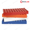 Giá đỡ 50 vị trí cho chai vial 2ml HPLC, ALWSCI C0001265 nhựa PP xanh, 10x19cm, lỗ 12mm sâu 16mm, có VAT