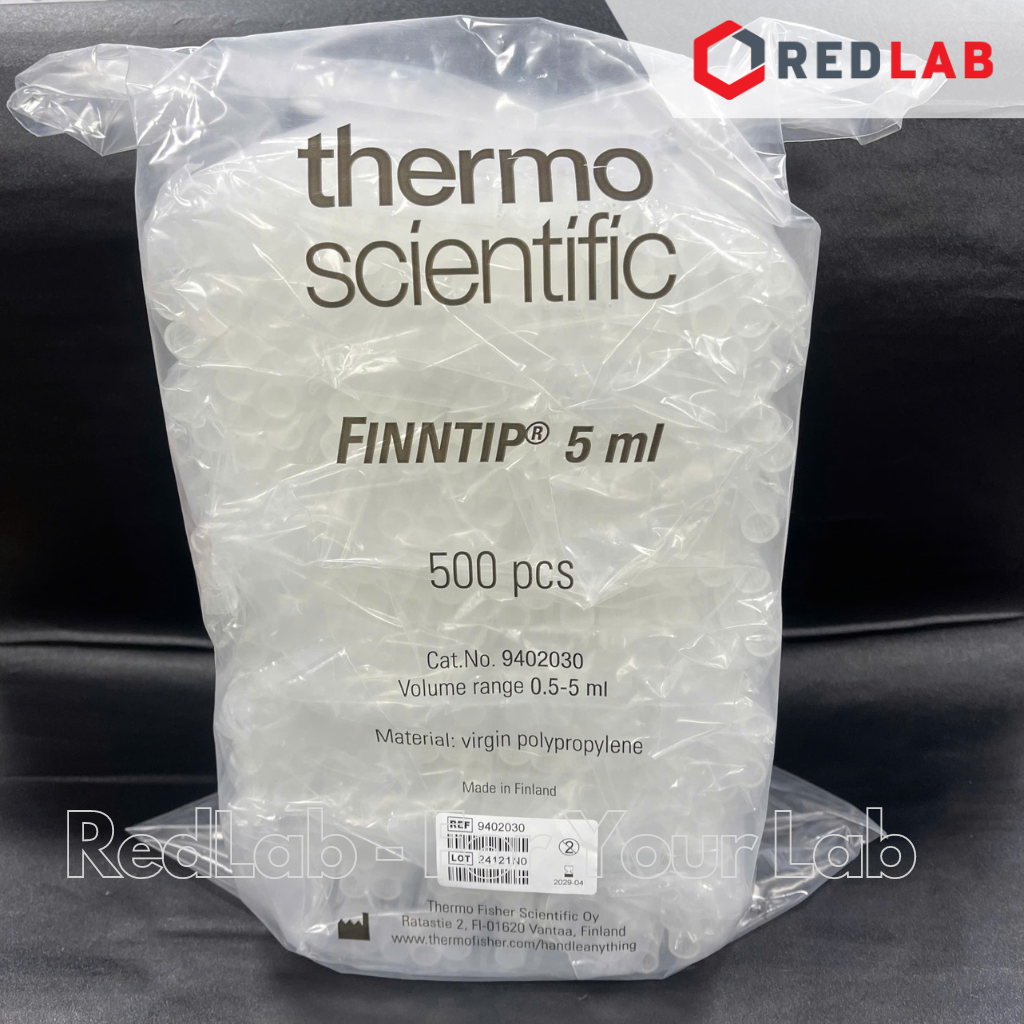 Microtips (đầu típ – côn) trắng 5ml THERMO Finntip 9402030, nhựa PP, dài 147mm (gói 500 cái) có VAT
