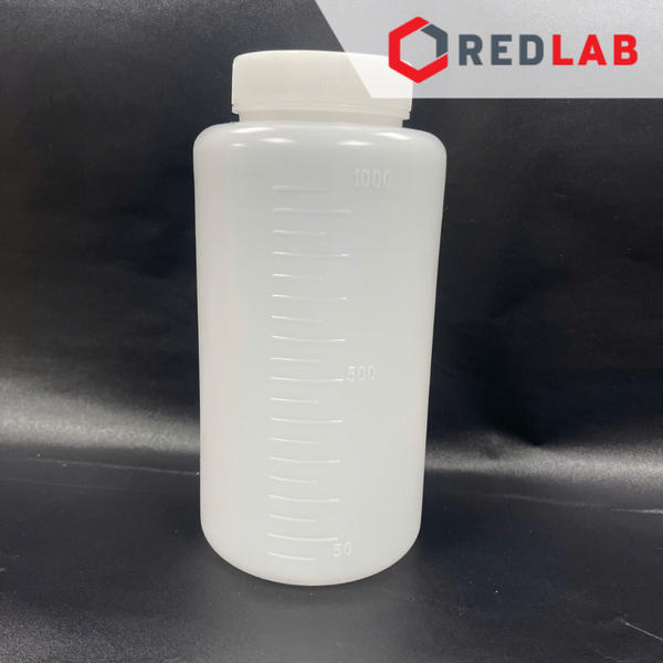 Chai nhựa HDPE trắng miệng rộng ONELAB 30ml đến 2.5L, chịu nhiệt độ lạnh -30°C to 70°C, đựng mẫu thí nghiệm, có VAT