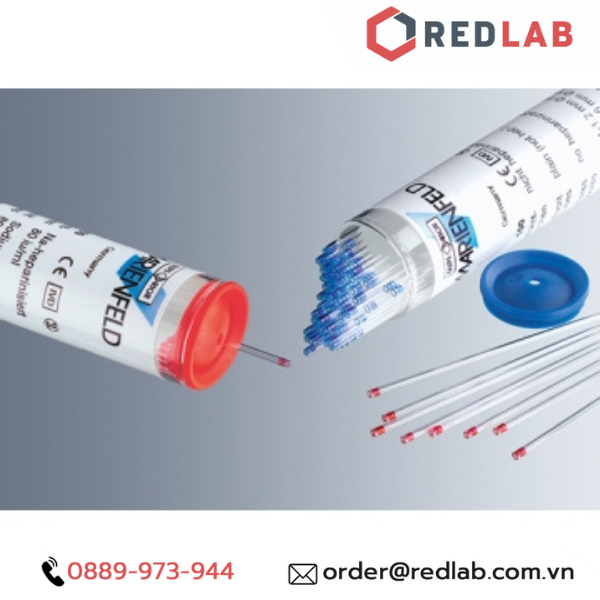 Ống mao quản 75μl dài 75mm, đường kính trong / ngoài: 1.2 / 1.6 mm, hãng MARIENFELD (hộp 100 cái), có VAT