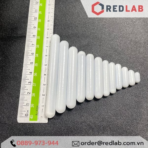Thanh khuấy từ – cá từ DINLAB 10 15 20 25 30 35 40 45 50 60 70 80 mm, bọc teflon dùng cho máy khuấy, có VAT
