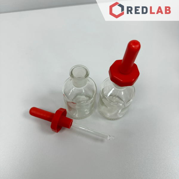 Chai nhỏ giọt thủy tinh ONELAB trắng / nâu 60 125 ml, chai congtogut nắp nhựa kèm quả bóp, đựng mẫu thí nghiệm, có VAT