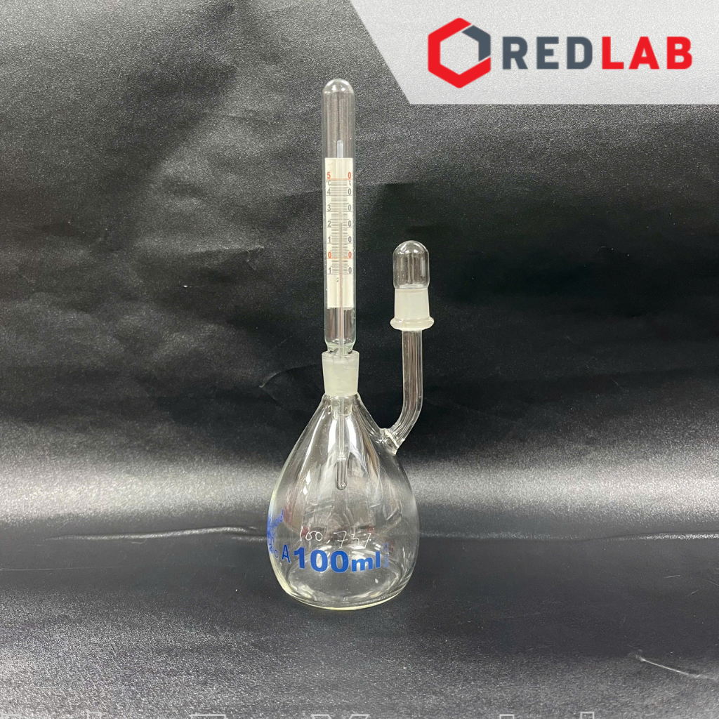 Bình đo tỷ trọng có nhiệt kế BIOHALL 10 25 50 100 ml class A, Pycnometer thuỷ tinh, có VAT