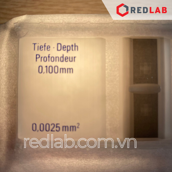 Buồng đếm tế bào thủy tinh Neubauer improved (cải tiến) tráng bạc (bright line) MARIENFELD Đức 0610030, có VAT