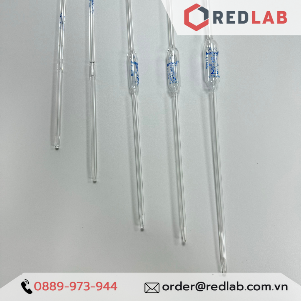 Pipet bầu 1 vạch BIOHALL Class AS 0.5 1 2 3 4 5 6 7 8 9 10 15 20 25 30 40 50 100 ml, chia vạch xanh / nâu, có VAT