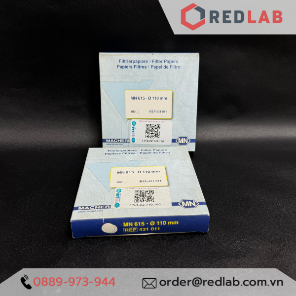 Giấy lọc định tính MN 110mm ISOLAB 106.02.110 Grade 1, tốc độ trung bình, hộp 100 tờ, có VAT