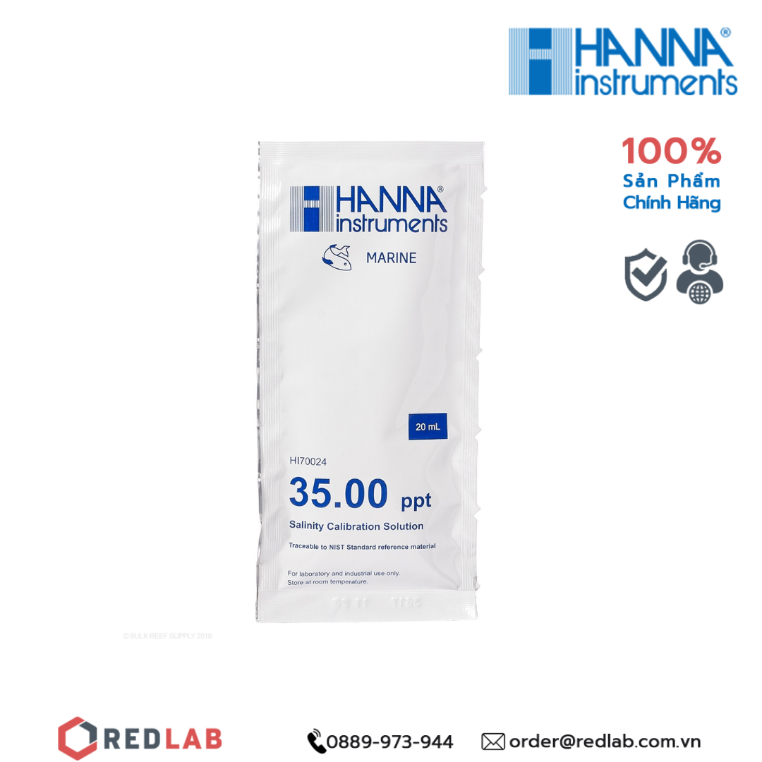  Dung dịch hiệu chuẩn độ mặn (NaCl) Hanna HI70024P, hộp 25 gói 