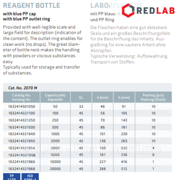 Chai trung tính trắng SIMAX Class A 50 100 150 250 500 ml, 1 2 5 10 20 L nắp vặn PP xanh GL 32 45, có VAT