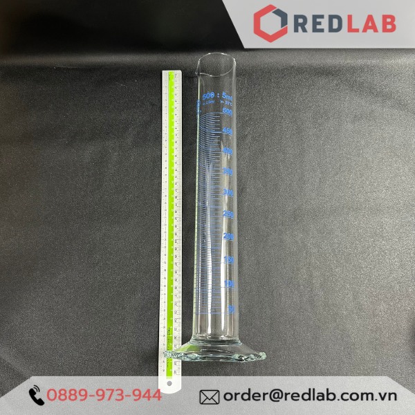 Ống đong thủy tinh SIMAX Class A 5 10 25 50 100 250 500 1000 ml, đế lục giác, vạch xanh, Measuring Cylinder, có VAT