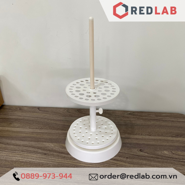 Giá đỡ pipet tròn 44 vị trí ONELAB kệ nhựa đựng pipet thẳng, pipet bầu thí nghiệm, có VAT