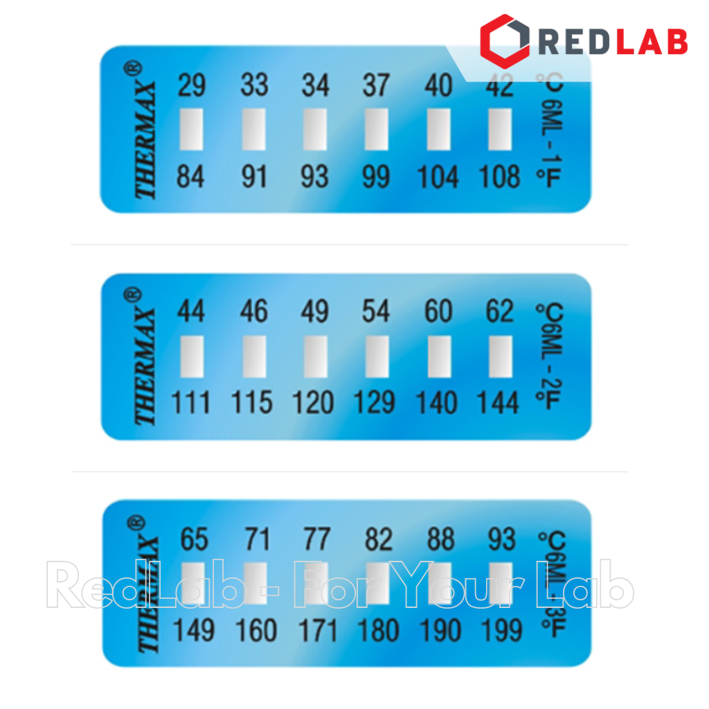 Dụng cụ kiểm tra nhiệt độ Thermax hãng TMC 6 Level, range 1 2 3 4 5 6 7 8 (pack 10 temperature indicating strips) có VAT