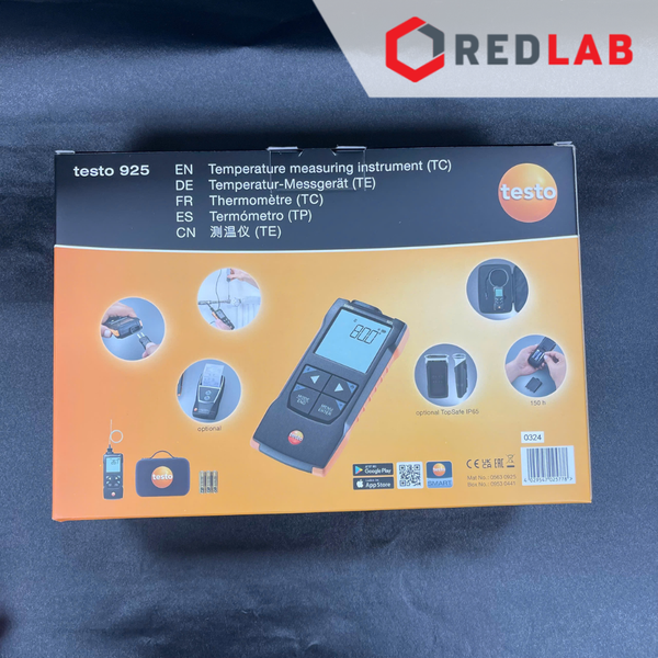 Máy đo nhiệt độ 1 kênh (TC loại K) kết nối App TESTO 925 (0563 0925) nhiệt kế -50 đến +1000 °C, chính hãng, có VAT