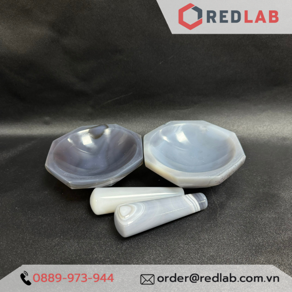 Bộ cối chày Mã não ONELAB Ø 80 100 120 mm, dùng nghiền mẫu thí nghiệm, có VAT