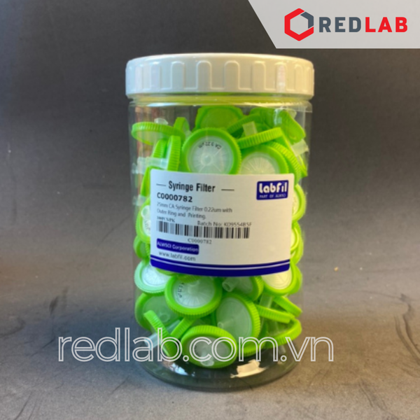 [Hộp 100 cái] Đầu lọc CA Syringe filter Labfill ALWSCI 13mm / 25mm, lỗ lọc 0.22um / 0 45um, dùng cho sắc ký HPLC, có VAT
