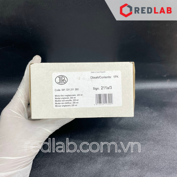 Cối sứ nhám / trơn JIPO Czech 30 75 110 160 220 400 500 650 1000 ml, Porcelain Mortar, có VAT