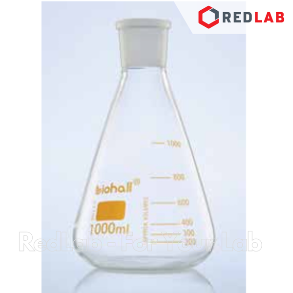 Bình tam giác thủy tinh cổ nhám BIOHALL 25 50 100 150 200 250 300 500 1000 ML - NS 14/23 19/26 24/29 29/32 34/35, có VAT