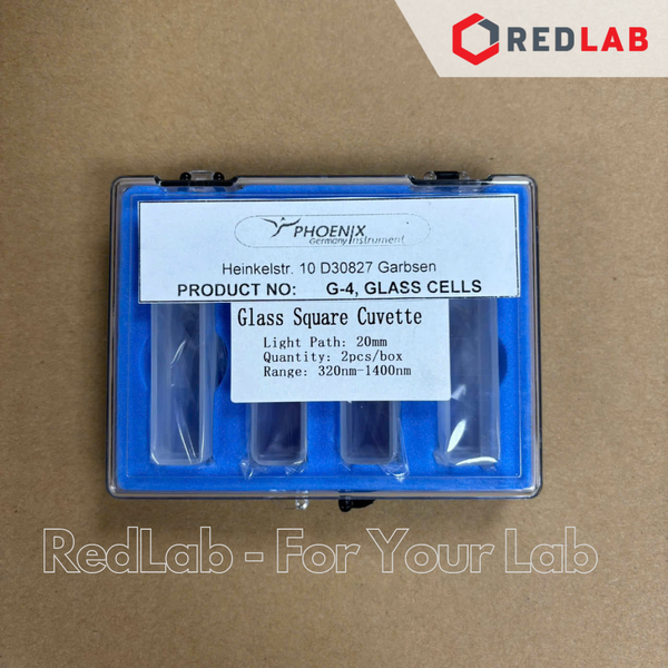 [2 cái] Cuvet thủy tinh PHOENIX Instrument cho máy quang phổ 10*10 20*10 30*10 50*10 100*10 mm, có VAT