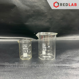 Cốc thủy tinh thấp thành ISOLAB 10 25 50 100 150 250 400 600 ml 1L 2L 5L, beaker - cốc đốt chịu nhiệt boro 3.3, có VAT