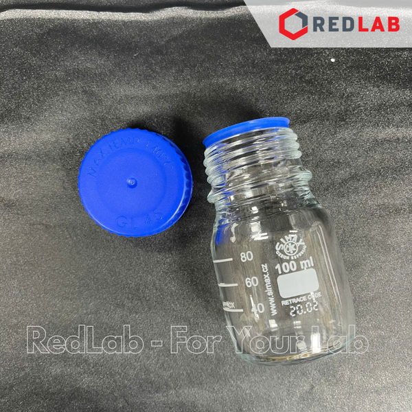 Chai trung tính trắng SIMAX Class A 50 100 150 250 500 ml, 1 2 5 10 20 L nắp vặn PP xanh GL 32 45, có VAT