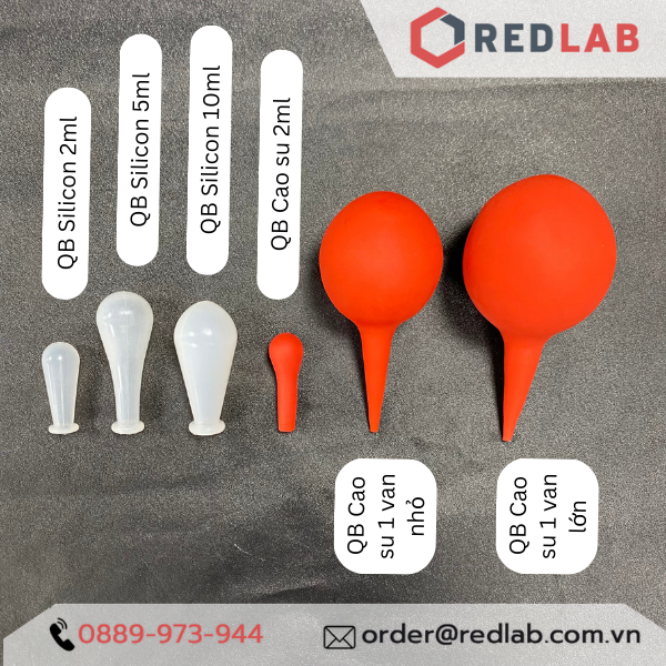 Combo pipet chia vạch loại dài ONELAB kèm quả bóp silicon / cao su 1 van, 0.1 0.2 0.5 1 2 5 10 15 20 25 50 ml, có VAT