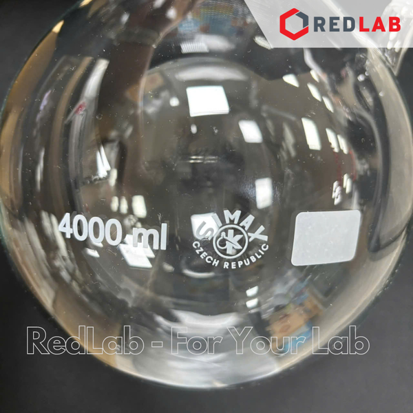 Bình cầu đáy tròn 2 cổ nhám SIMAX Class A 500 1000 2000 4000 ml - 29/32 45/40 cổ phụ 14/23 , có VAT