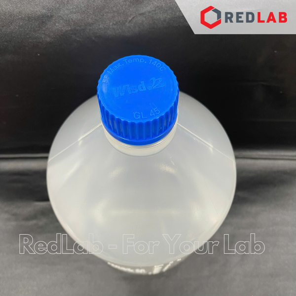 Chai nhựa PP trắng miệng rộng WISD 100 250 500 1000 2000 ml - nắp vặn xanh GL32 GL 45, chịu nhiệt, vạch nổi, có VAT