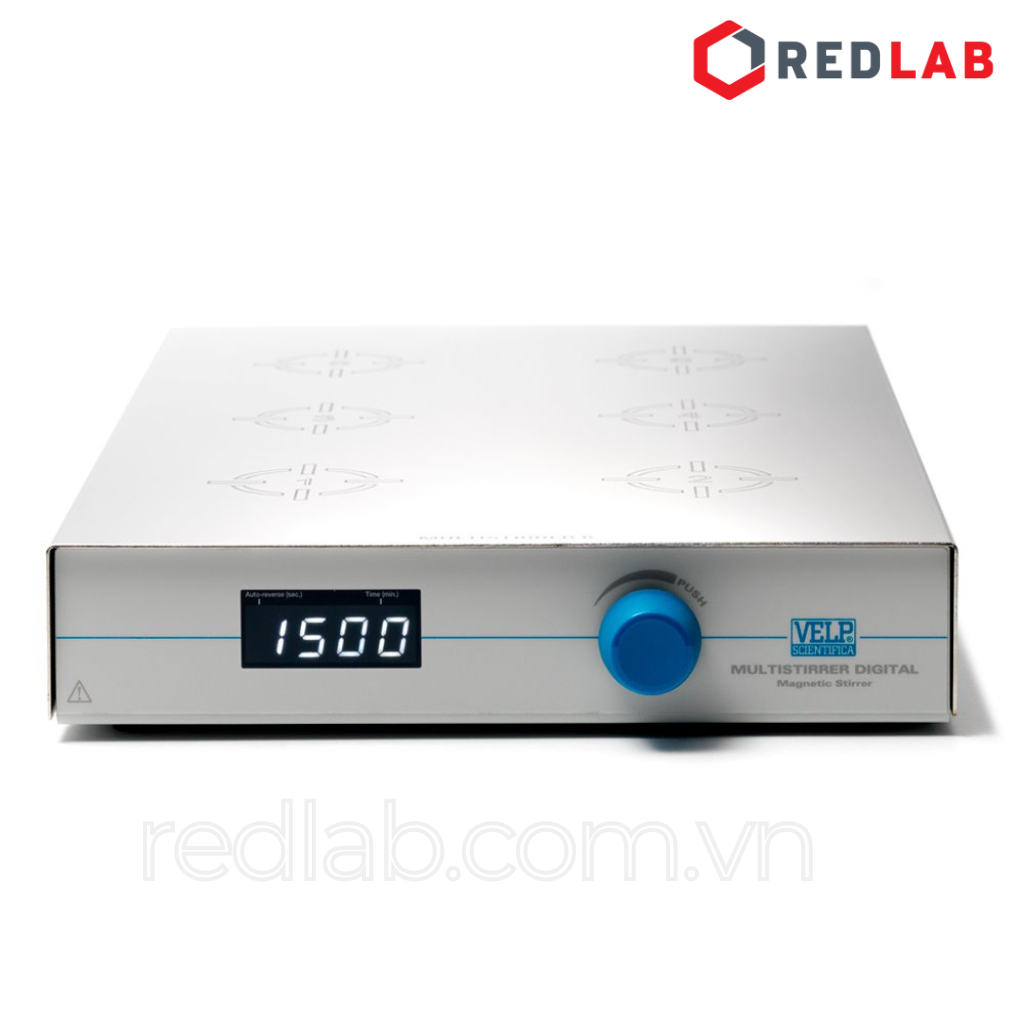 Máy khuấy từ 6 vị trí Multistirrer Digital 6 (F203A0179) hãng VELP – Ý, max 1500 vòng/ phút 6x 400ml (H2O), có VAT