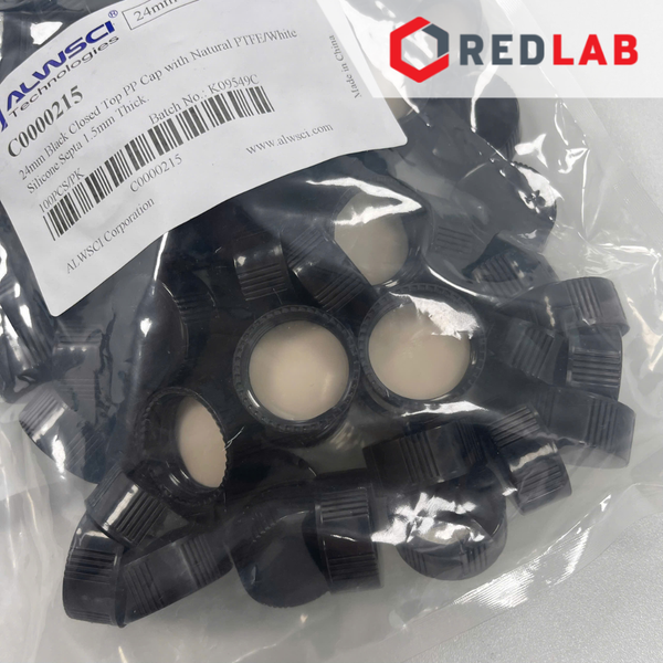 [Bộ 100 cái] ALWSCI Chai thủy tinh vial 20ML 27.5x57mm trắng / nâu + Nắp vặn kín nhựa PP 24-400 septa 1.5mm, có VAT