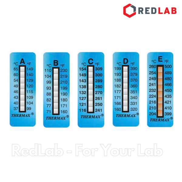 Dụng cụ kiểm tra nhiệt độ Thermax hãng TMC 8 Level, range A B C D E (pack 10 temperature indicating strips) có VAT
