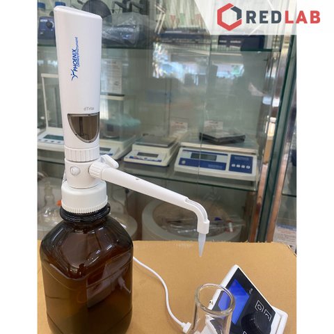 Burette điện tử 0.01-99.99ml, piston 10ml, phân giải 10μl Phoenix Instrument R 0.2%, CV 0.07%, MH LCD, BH 12T, có VAT - REDLAB