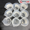 Ca nhựa PP không quai vạch nổi trắng ISOLAB 25 50 100 250 500 1000 2000 ml, cốc đong hóa chất chịu nhiệt, có VAT