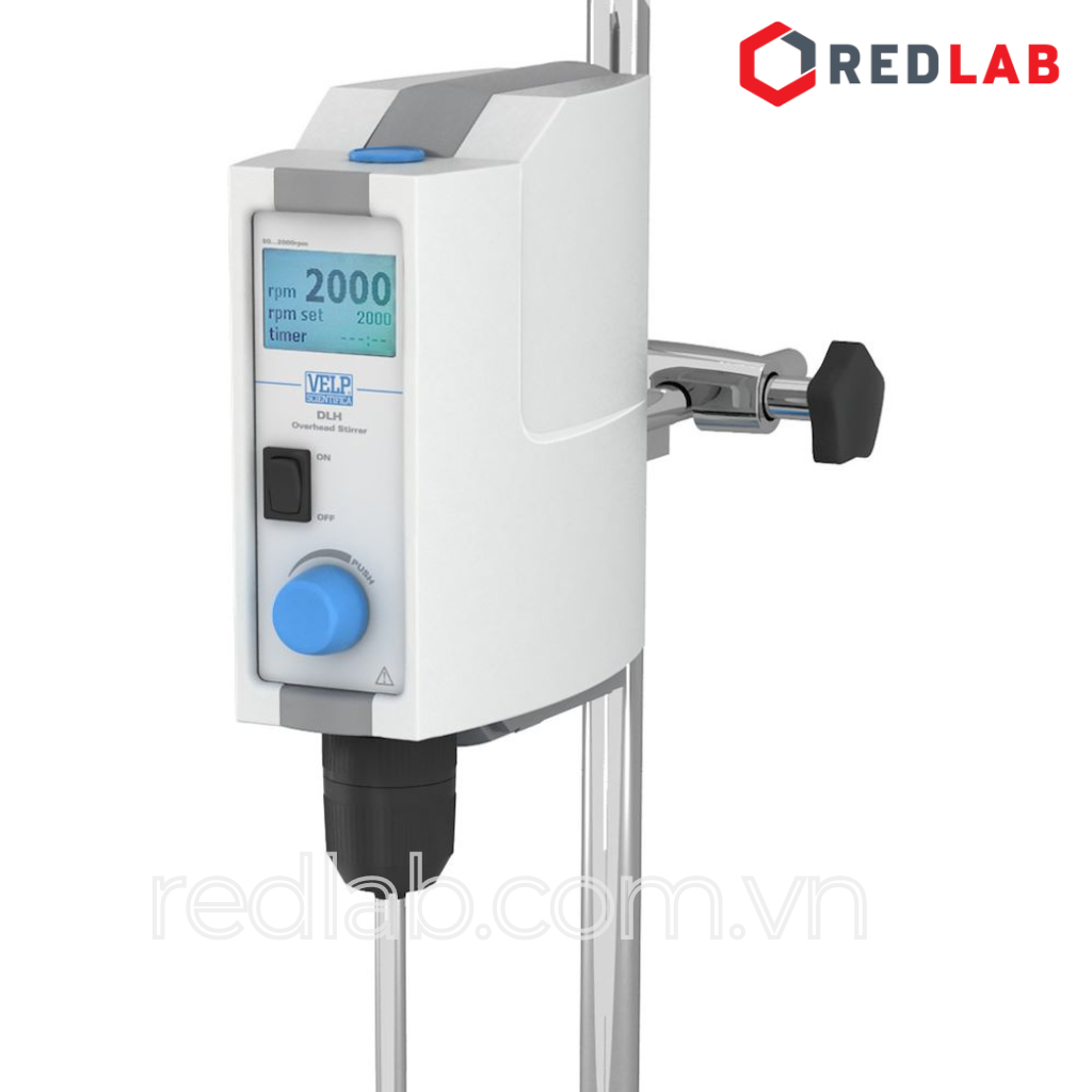 Máy khuấy cơ (khuấy cần, khuấy đũa) DLH chỉ máy chính (F201A0157) hãng VELP – Ý, max 2000 vòng/phút 40 lít (H2O), có VAT
