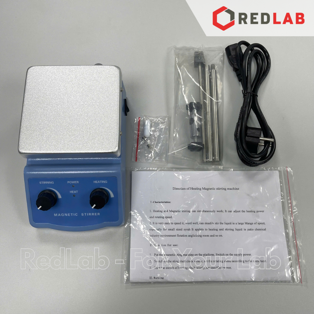 Máy khuấy từ gia nhiệt ONELAB 1L (H2O) / 3L (H2O) model ONE-HS-12 / ONE-HS-17, mặt khuấy vuông 12cm / 17cm, có VAT