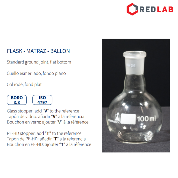 Bình cầu bằng NORMAX Bồ Đào Nha 50 100 250 500 1000 2000 ml, có VAT