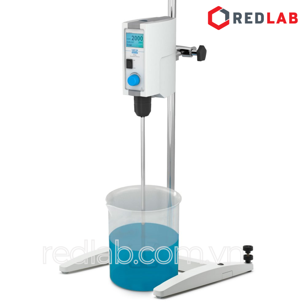 Máy khuấy cơ (khuấy cần, khuấy đũa) DLS chỉ máy chính (F201A0155) hãng VELP – Ý, max 2000 vòng/phút 25 lít (H2O), có VAT