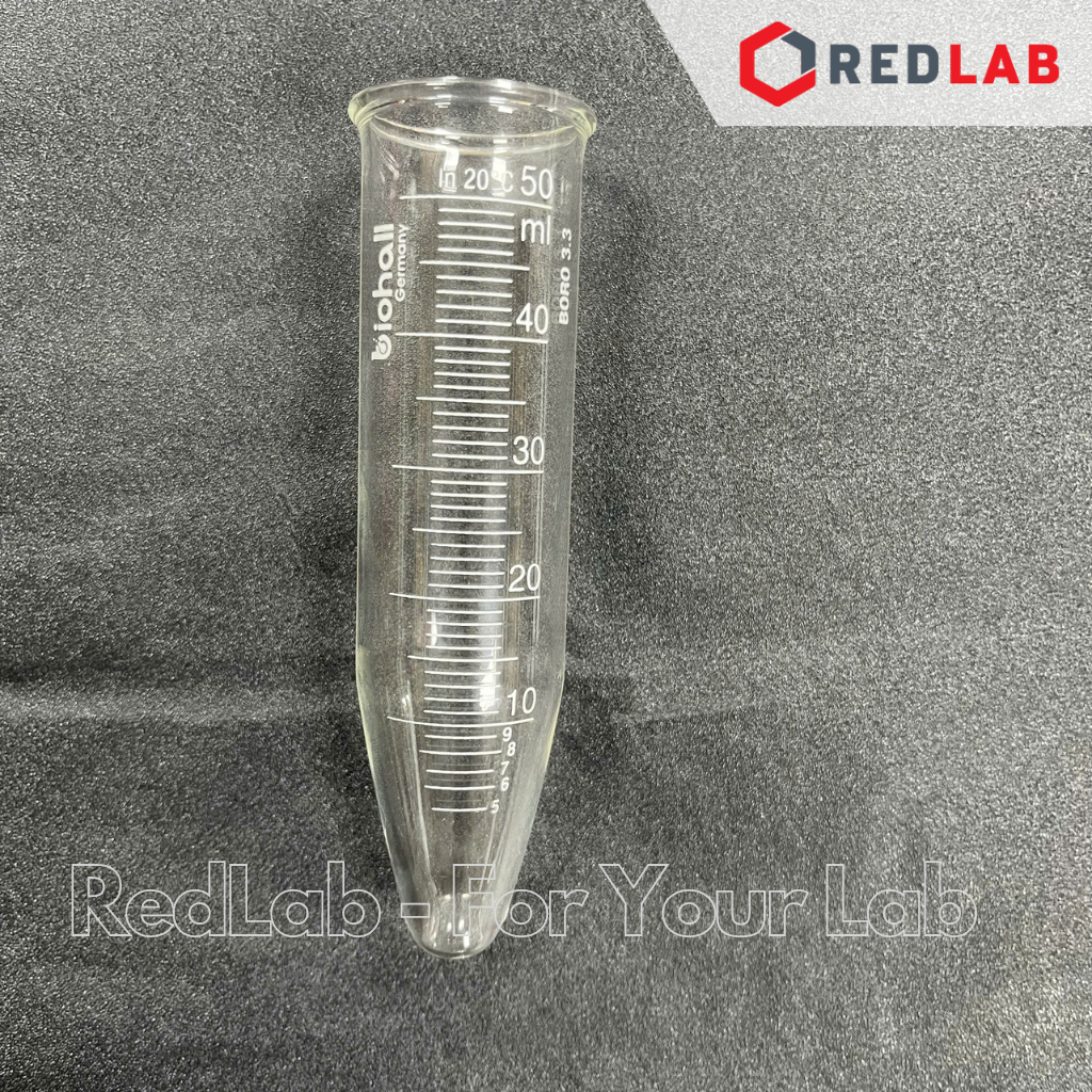 Ống ly tâm thủy tinh đáy nhọn BIOHALL 15ml 50ml (centrifuge tube conical bottom) thủy tinh boro 3.3, vạch xanh, có VAT