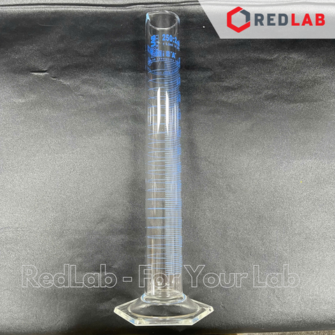 Ống đong thủy tinh vạch xanh ISOLAB Class A 5 10 25 50 100 250 500 1000 2000 ml, cylinder boro 3.3, có VAT