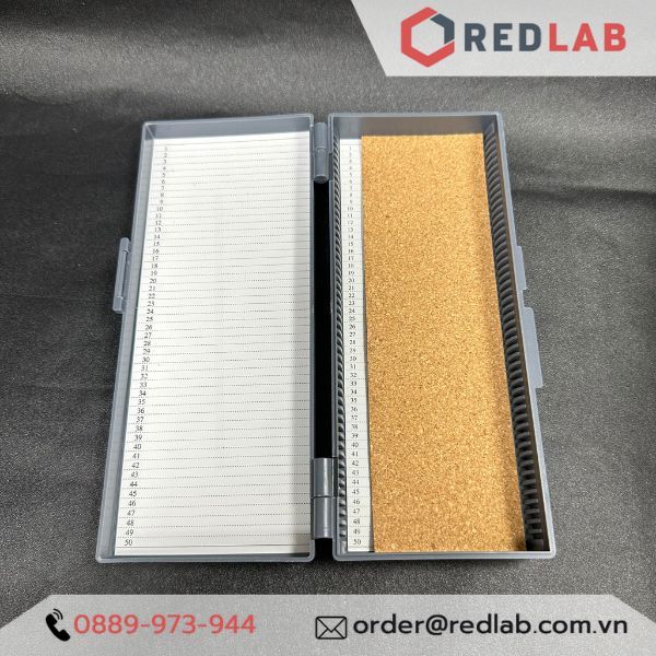Hộp đựng lam kính hiển vi GREETMED 50 / 100 vị trí, slide box dùng lưu trữ lam trong thí nghiệm, xét nghiệm, có VAT