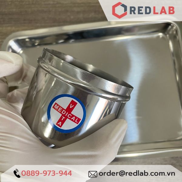 Hộp lưu mẫu inox, hộp gòn đúc Ø 7.5 8.5 10 cm dùng trong lab thí nghiệm, nghiên cứu, spa, có VAT