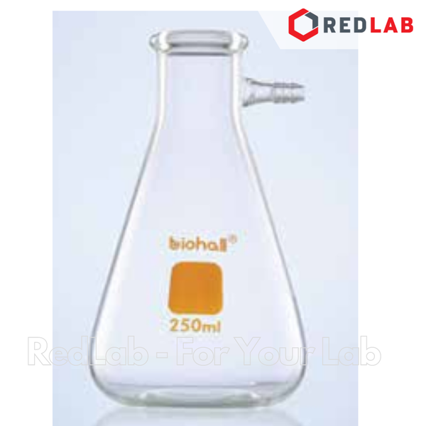 Bình tam giác có vòi BIOHALL 25 50 100 250 500 ml 1L 2L 3L 5L 10L 20L, Filter flask mark trắng, có VAT